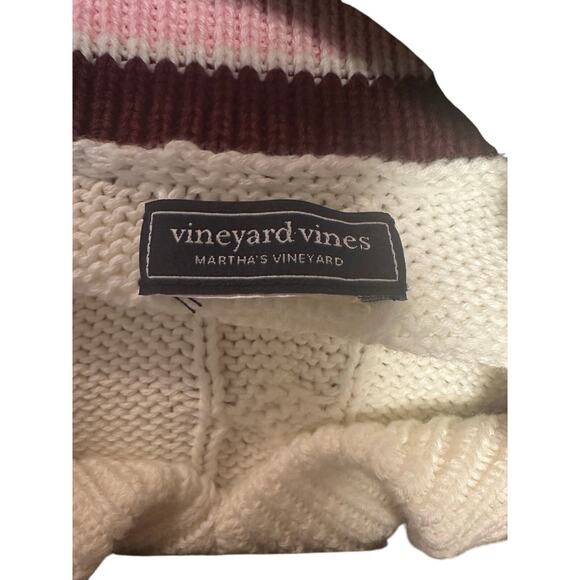 VINEYARD VINES-Marshmallow Cable V-Neck Sweater Size S - Picture 4 of 4